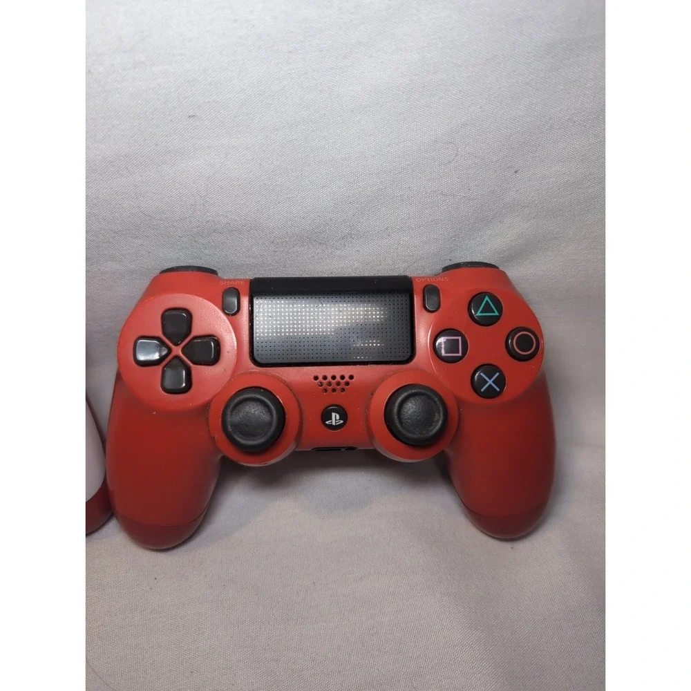 2x Sony PlayStation 4 PS4 Dual Shock 4 Wireless Controller - Red & White WORKS